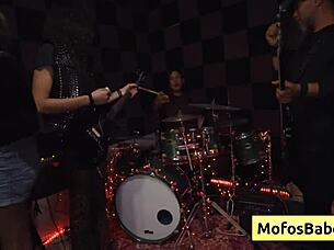 Natural Busty Brunette Slut Nia Bleu Gets Fucked By Brett Maker During Band Rehearsal.