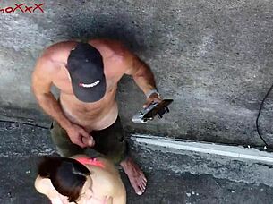 Vagninho and Pamela Pantera almost have sex outdoors with kisses and licks recorded by drone