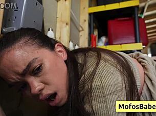 angelina moon, your pink bald pussy gets pounded hard by logan xander's big white dick