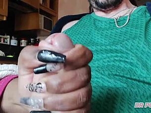 Ebony woman masturbates husband's best friend, allowing secret filming.