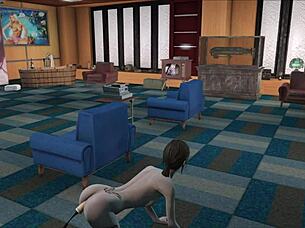 In Fallout 4, can she suck while a vibrator's in her ass?