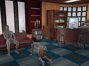 In Fallout 4, can she suck while a vibrator's in her ass?