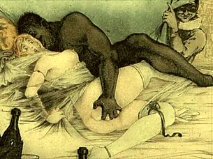 빈티지 에로틱 애니 헨타이 일러스트레이션