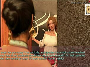 Wow! A Wife and Stepmother in Erotic Game with Blonde Amateurs!