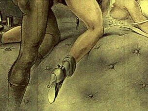 빈티지 에로틱 애니 헨타이 일러스트레이션