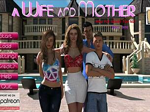 Wow! A Wife and Stepmother in Erotic Game with Blonde Amateurs!