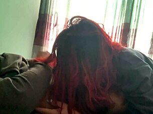 She doesn't realize I'm recording her devouring my big cock