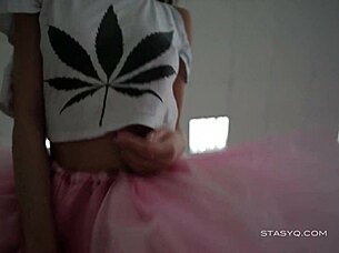 Watch beautiful sveta tease in her pink ballerina tutu. Want to see more?