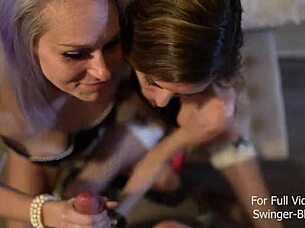 The Real Swinger Couple Feels Intense Passion While Fucking The Hotwife With Strapon.