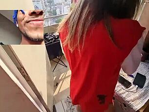 Casal fudendo na varanda e eu entrei na brincadeira, Caah Kabulosa!