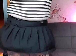 Pink Pants and Dress on Sexy Sissy Crossdresser with Big White Ass