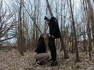 topless thick girl asks, 'want me to suck your cock in the park?' to her partner