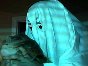 Halloween sexy nude blonde girl on bed