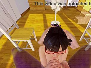 She gave me a blowjob in virtual reality anime setting.