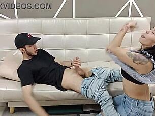 stepsister deep throats my cock