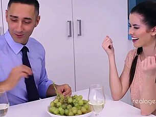 A man seduces inexperienced stunning teen 18+ and fucks her wet tight treasure holes