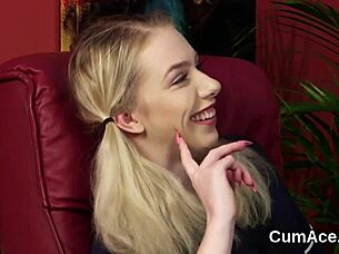 RANDY MODEL SWALLOWS ALL THE CUM LOAD!