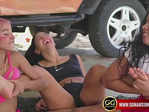 Wow, Watch This Brunette Latina Get Her Toes Sucked in a Lesbian Fetish Scene!