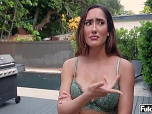 i'm chloe amour riding big cock in threesome for creampie