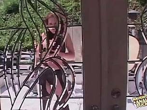 Redhead joins raw threesome with two strangers