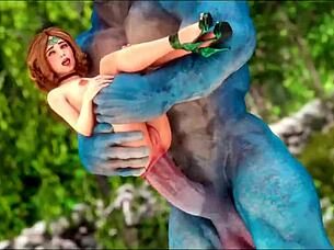 Horny Bitch Got A Really Big Cock In Her Ass