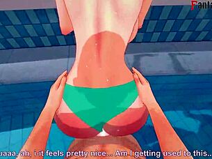 Anzu Mazaki Gets Fucked Hard On Pool In Yu-Gi-Oh Fantasy.