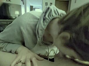 She sucks my cock while I cum