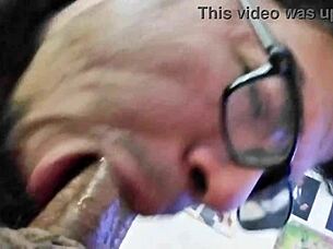 Colombian Mexican gay blowjob in close-up