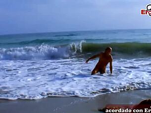 Cute Blonde Fucks At Beach
