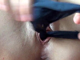 Masturbating with Panties in Pussy to Orgasm
