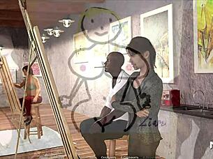 blonde milf poses nude in acting lessons for anime hentai game