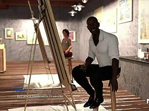 blonde milf poses nude in acting lessons for anime hentai game