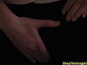 My innocent stepsister watches me get a blowjob bent over