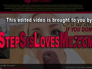 Teen stepsis receives cum on her booty after intense fucking