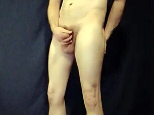 Feeling Intense Pleasure in Gay Nude Masturbation Session.