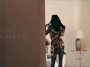 Brunette says, 'Watch this couple fuck with big cock'