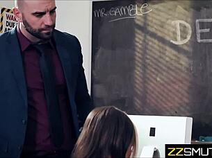 Can a student handle being fucked by teacher and principal in the classroom?