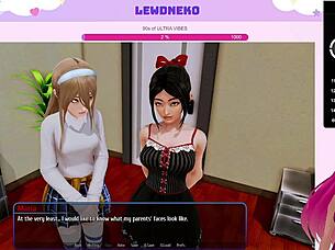 Vtuber Lewdneko Plays Harem Hotel With Vibrator