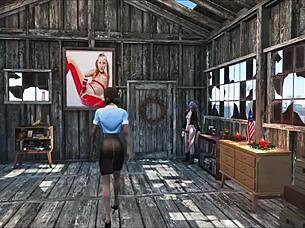 In Fallout 4, the sexy character relaxes at home