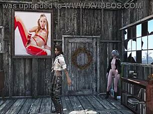 In Fallout 4, the sexy character relaxes at home
