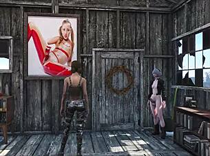 In Fallout 4, the sexy character relaxes at home