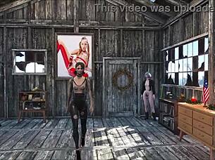 In Fallout 4, the sexy character relaxes at home
