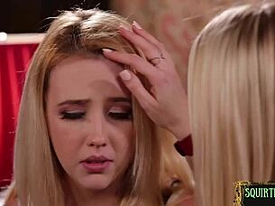 gushing beauty gets fingered by milf in a story.