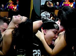 Ruan and Everton Suck Natasha's Tits Intensely