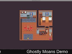 Ghostly moans echo in hentai anime scene.