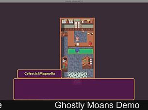 Ghostly moans echo in hentai anime scene.