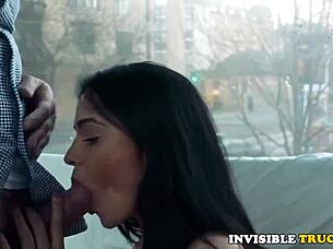 public cumswallower babe enjoys giving brain