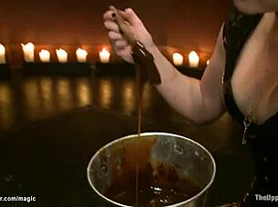 bound slave with chocolate spread