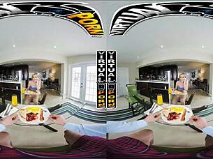 Virtual porn - busty blonde babe Blake Blossom blooms in VR