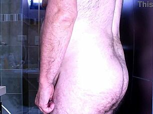 Honey surprises with big cock in shower.